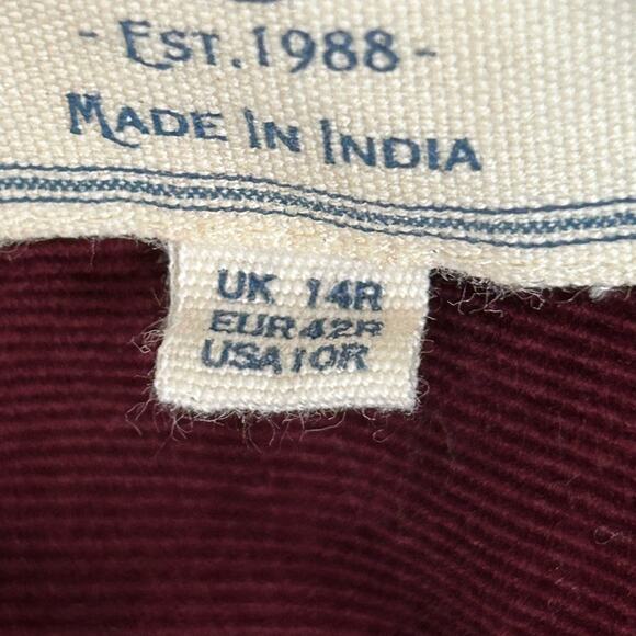 FatFace Red Maroon Needlecord Corduroy Smock Shirt Dress Pockets Fall Size 10 R - Picture 6 of 7